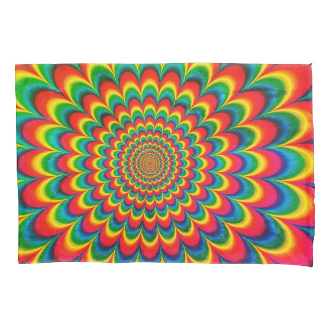 Travesseiro Psíquedélico Retro Hippie dos Anos 70  (Frente-Esquerda)