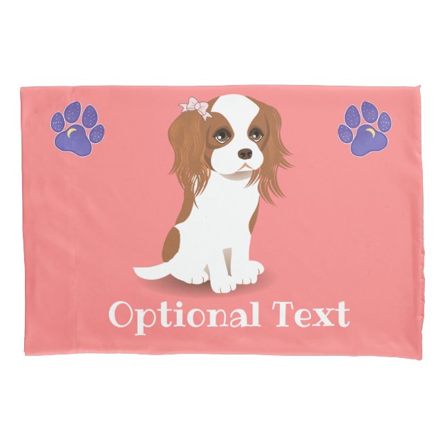 Travesseiro Rosa Blenheim Cavalier King Charles Sp (Frente)