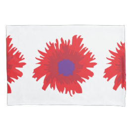 Travesseiros de papoila de flores roxas vermelhas