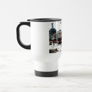 TRC Neon Streetcar em stn White Caneca de viagem