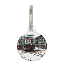 TRC Neon Streetcar no stn Small Round Pet Tag