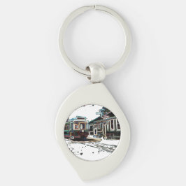 TRC Neon Streetcar no stn Swirl Metal Chaveiro