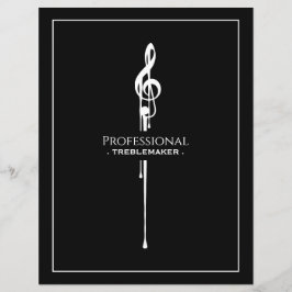 Treblemaker Música Engraçada Pun Clássico Negro G-