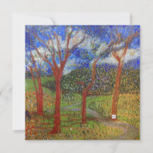 Tree colorful flat card