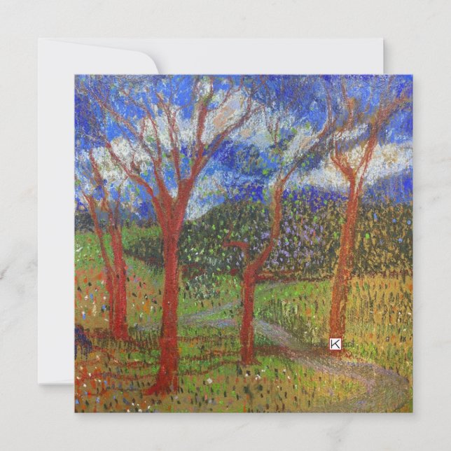 Tree colorful flat card (Frente)