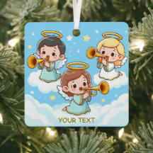 Tree Guardian Angels tocando trompetes