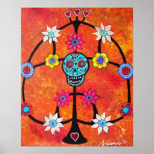 TREE OF LIFE DAY OF THE DEAD CANDLE HOLDER POSTERS (Frente)
