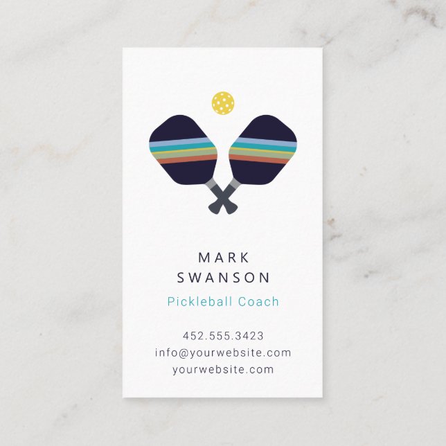 Treinador de Pickleball + Cartão de visita de trei (Verso)