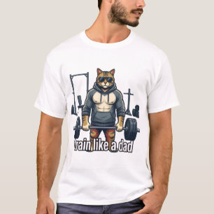 Treine Como Um Pai - Camiseta Engraçada de Gato de