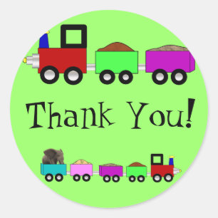 Treinem adesivos temáticos Obrigado!