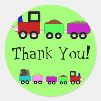 Treinem adesivos temáticos Obrigado!