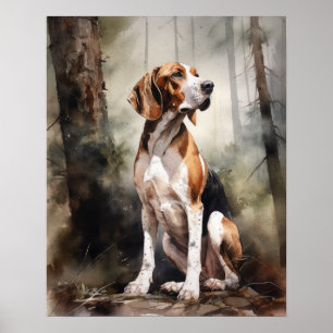 Treing Walker Coonhound Dog Art Impressão