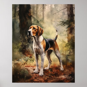 Treing Walker Coonhound Dog Art Impressão