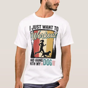 Treino Com Meu Cachorro Camisa Vintage de Corrida