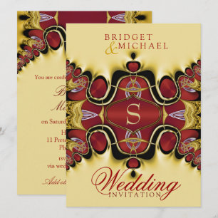 Trek Royale Satin Red+Creme Convite para Casamento