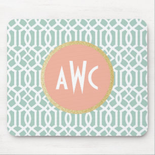 Treliça Mousepad do pêssego & da hortelã