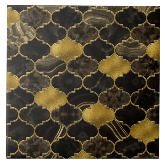Trellis Black Marble e Dourado marroquino (Frente)