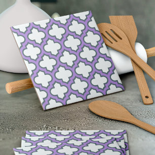 Trellis branca e roxa, lete, quatrefoil