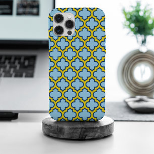 Trellis, Lattice, Quatrefoil Azul e Amarelo