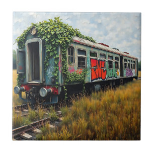 Trem Abandonado Coberto de Hera e Grafite