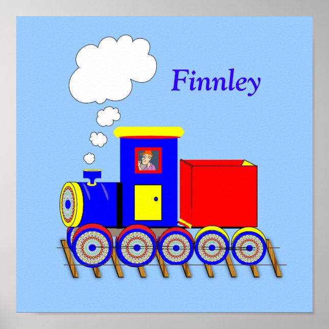 Trem Choo Choo de Crianças Fofas Poster Personaliz (Frente)