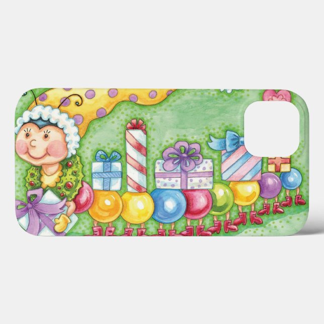 Trem de Lagarta de Natal Fofo com Presentes (Verso (horizontal))