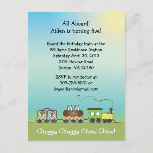 Trem do bolo & do sorvete - o cartão convida