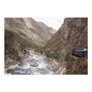 Trem do trilho do Inca ao impressão da foto de