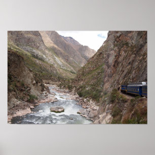 Trem do trilho do Inca ao poster de Machu Picchu