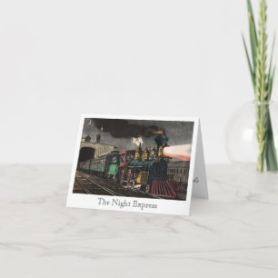 Trem Vintage Cartão de Agradecimento The Night E