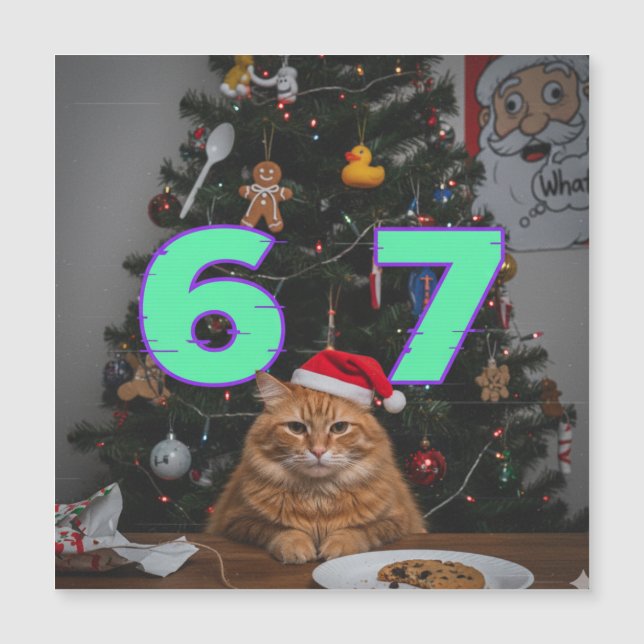 Trending Funny Six Seven Christmas Cat  (Frente)