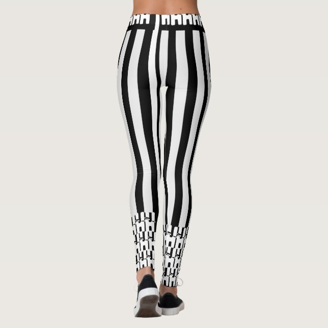 Trending Zebra Chic Monocrome Leggings (Verso)