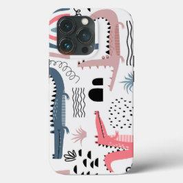 Trendy Beige BLack Crocodilo Moderno Caso Duro