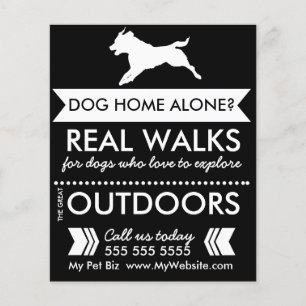 Trendy Black Dog Silhouket Cachorro Walker Flyer