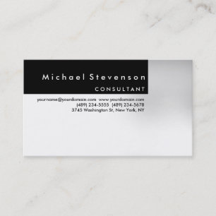 Trendy Black Simple Plain Cartão de visita