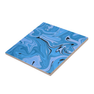 Trendy Blue Marble Stone - Textura Abstrato