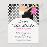 Trendy Bride & Groom Salve O Convite De Data