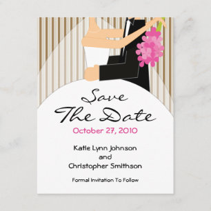 Trendy Bride & Groom Salve O Convite De Data