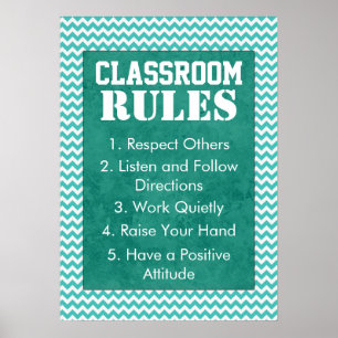 Trendy Chevron Classroom Rules Poster