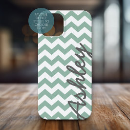 Trendy Chevron - Nome do script - cinza de menta