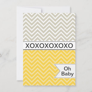 Trendy Chevron XOXO Chá de fraldas Convite Neutro