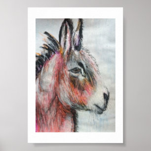 Trendy Colorful Donkey Poster
