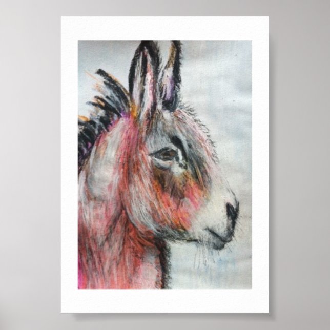 Trendy Colorful Donkey Poster (Frente)