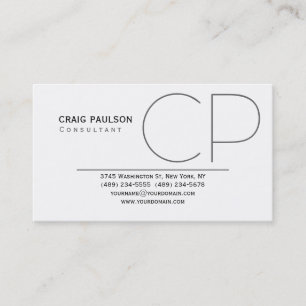 Trendy Cute Monogramas Black White Cartão de visit