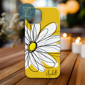 Trendy Daisy Floral Illustração Personalizada