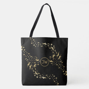 Trendy Dourado Stars Monogramed Tote Bag