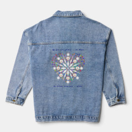 Trendy Fashionable Peace Heart Denim Jaqueta