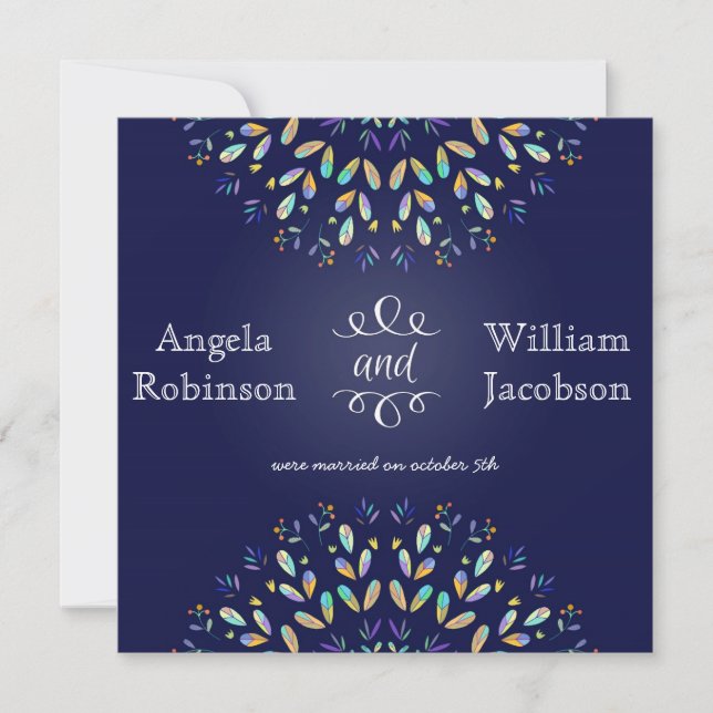 Trendy Floral Chalkboard Posta Convite para Casame (Frente)
