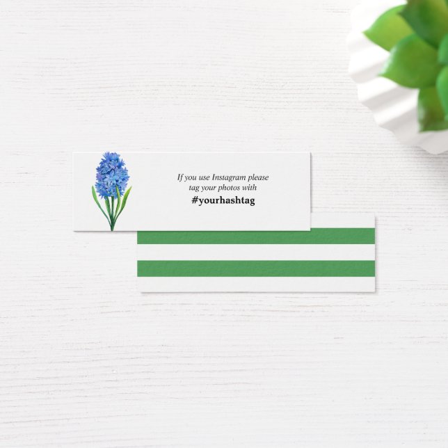 Trendy Flower Blue Hydrangea Instagram Cards Mini (Mesa)
