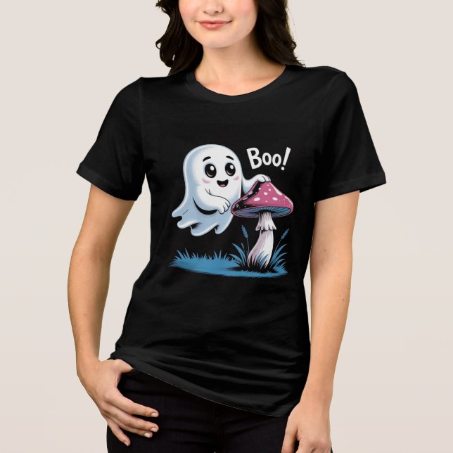 Trendy Ghost T-Shirt - Dia de as Bruxas engraçado  (Frente)